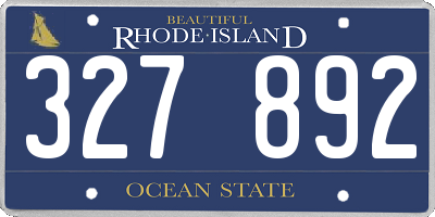 RI license plate 327892