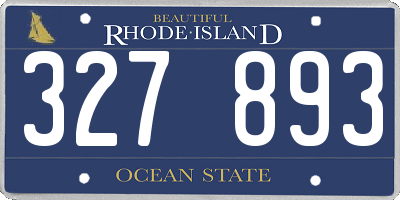 RI license plate 327893