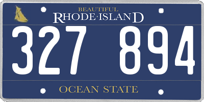 RI license plate 327894