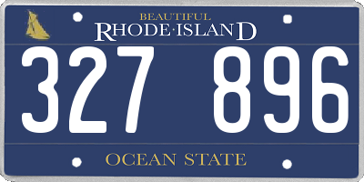 RI license plate 327896
