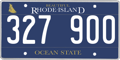 RI license plate 327900