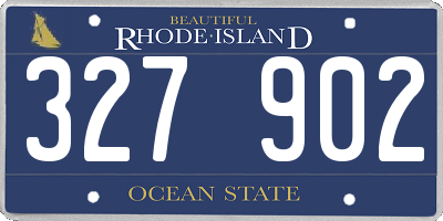 RI license plate 327902