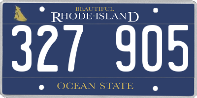 RI license plate 327905