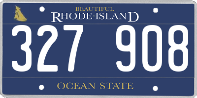 RI license plate 327908