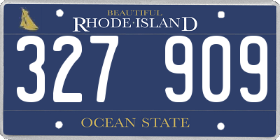 RI license plate 327909