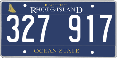 RI license plate 327917