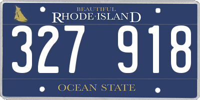 RI license plate 327918