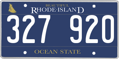 RI license plate 327920