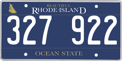 RI license plate 327922