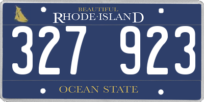 RI license plate 327923