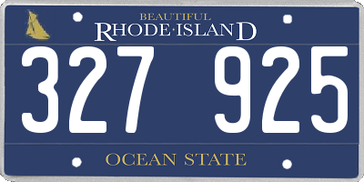 RI license plate 327925