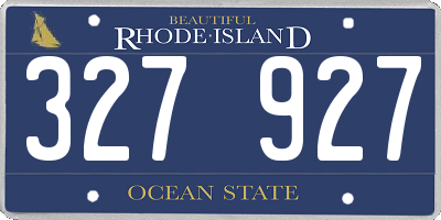RI license plate 327927