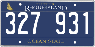 RI license plate 327931