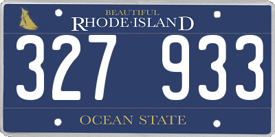 RI license plate 327933