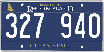 RI license plate 327940
