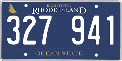 RI license plate 327941
