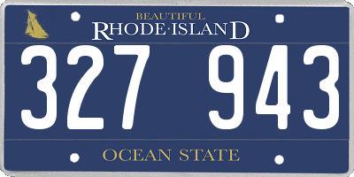 RI license plate 327943