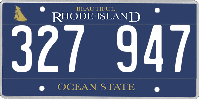 RI license plate 327947