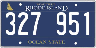 RI license plate 327951