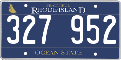 RI license plate 327952