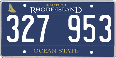 RI license plate 327953