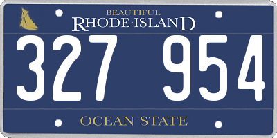 RI license plate 327954