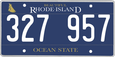 RI license plate 327957