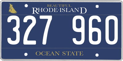 RI license plate 327960