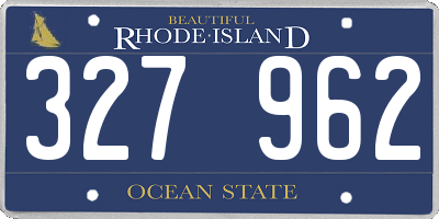 RI license plate 327962
