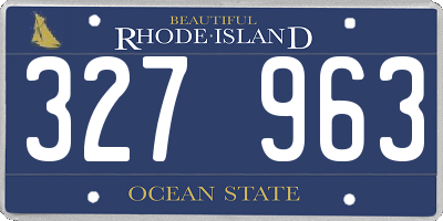 RI license plate 327963