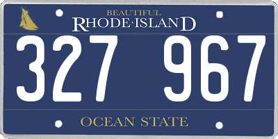 RI license plate 327967