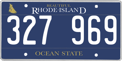 RI license plate 327969