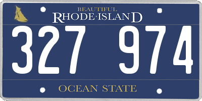 RI license plate 327974