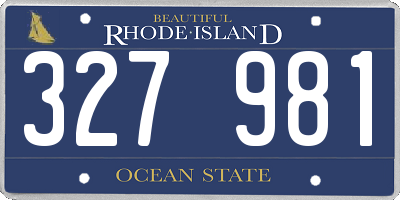 RI license plate 327981