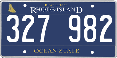 RI license plate 327982