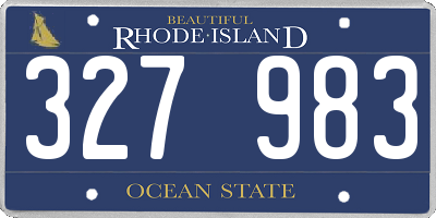 RI license plate 327983