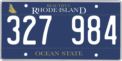 RI license plate 327984