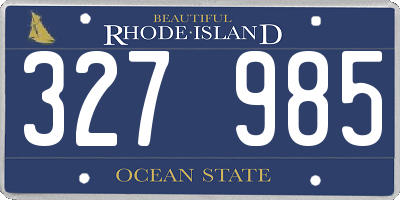 RI license plate 327985