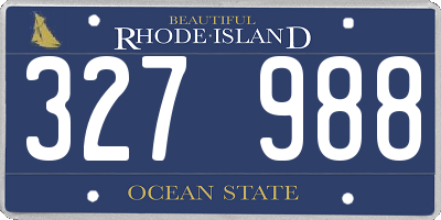 RI license plate 327988