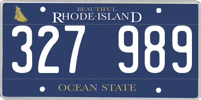 RI license plate 327989