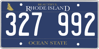 RI license plate 327992