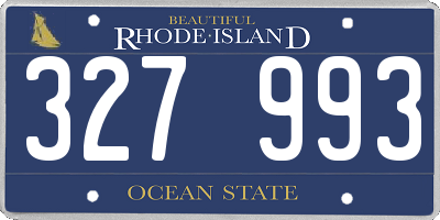 RI license plate 327993