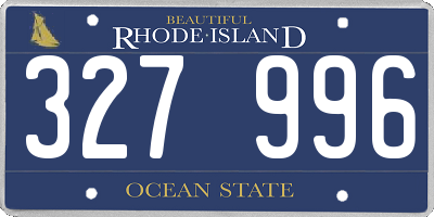 RI license plate 327996