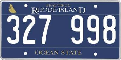 RI license plate 327998