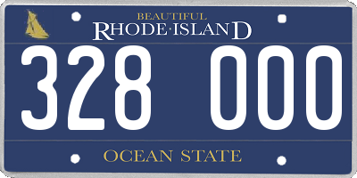 RI license plate 328000
