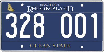 RI license plate 328001