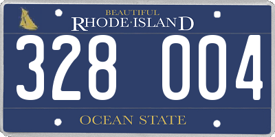 RI license plate 328004