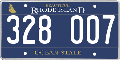 RI license plate 328007