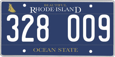 RI license plate 328009