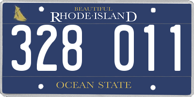 RI license plate 328011